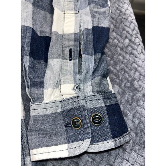 Orvis Shirt XL Mens Blue White Checkered Plaid Button Long Sleeve Cotton - Picture 5 of 13